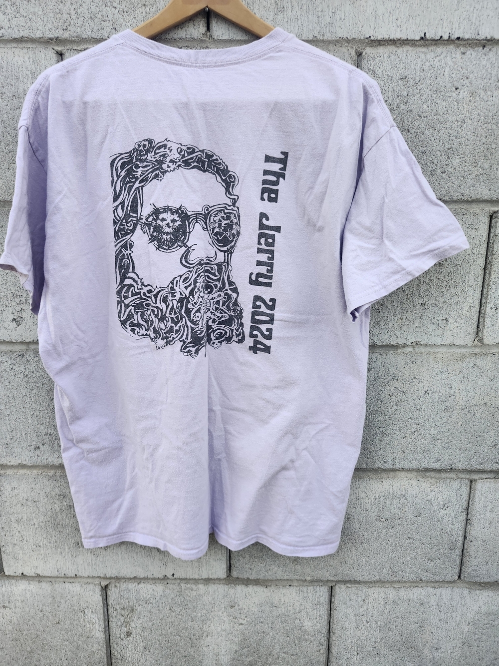 Grateful Death  Co- Founded The Jerry 2024 Graphic Tee - Light Lavender L/Xl